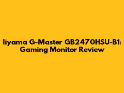 Iiyama G-Master GB2470HSU-B1: Gaming Monitor Review