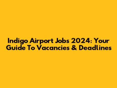 Indigo Airport Jobs 2024: Your Guide To Vacancies & Deadlines