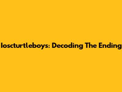 Ioscturtleboys: Decoding The Ending