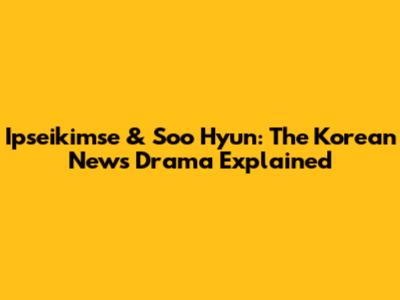 Ipseikimse & Soo Hyun: The Korean News Drama Explained