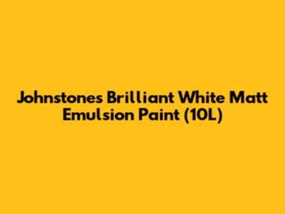 Johnstone's Brilliant White Matt Emulsion Paint (10L)