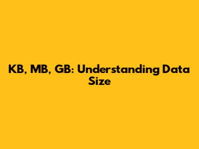 KB, MB, GB: Understanding Data Size