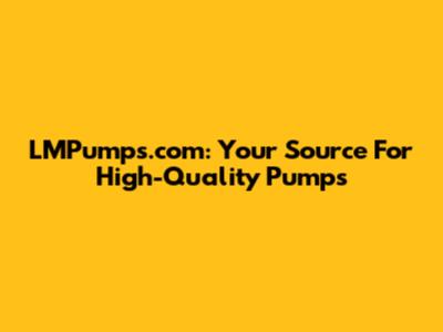 LMPumps.com: Your Source For High-Quality Pumps