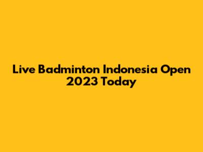 Live Badminton Indonesia Open 2023 Today