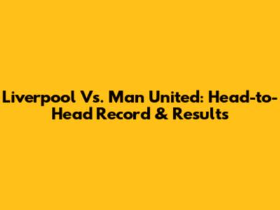 Liverpool Vs. Man United: Head-to-Head Record & Results