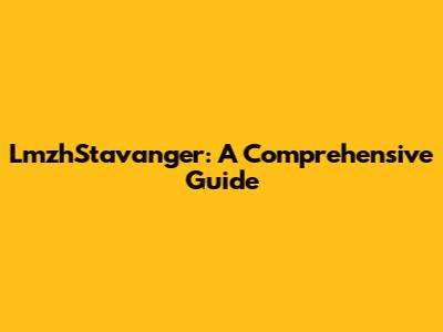 LmzhStavanger: A Comprehensive Guide