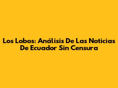 Los Lobos: Análisis De Las Noticias De Ecuador Sin Censura