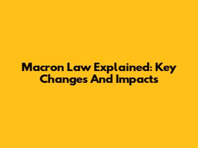 Macron Law Explained: Key Changes And Impacts