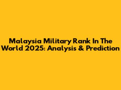 Malaysia Military Rank In The World 2025: Analysis & Prediction