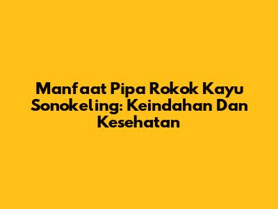 Manfaat Pipa Rokok Kayu Sonokeling: Keindahan Dan Kesehatan