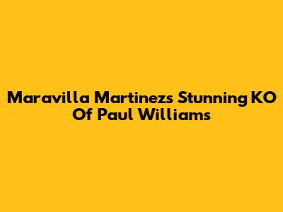 Maravilla Martinez's Stunning KO Of Paul Williams
