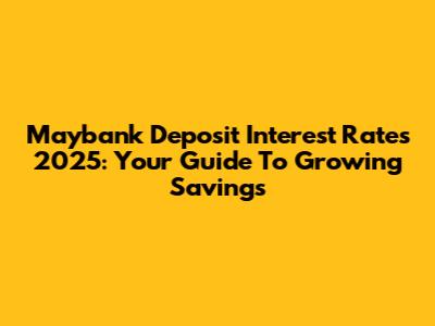 Maybank Deposit Interest Rates 2025: Your Guide To Growing Savings