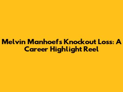 Melvin Manhoef's Knockout Loss: A Career Highlight Reel