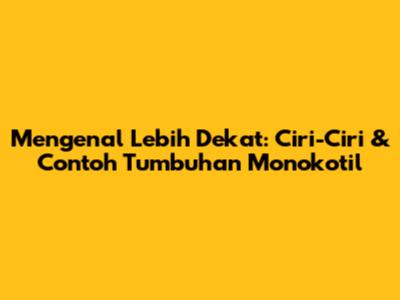 Mengenal Lebih Dekat: Ciri-Ciri & Contoh Tumbuhan Monokotil