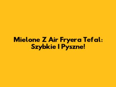 Mielone Z Air Fryera Tefal: Szybkie I Pyszne!