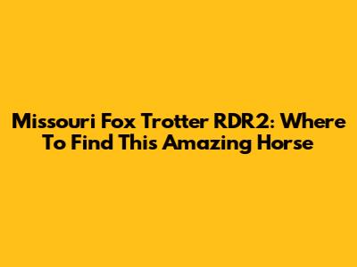 Missouri Fox Trotter RDR2: Where To Find This Amazing Horse