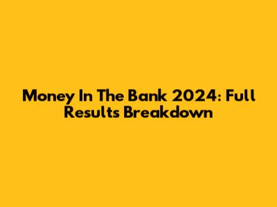 Money In The Bank 2024: Full Results Breakdown