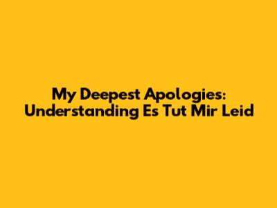 My Deepest Apologies: Understanding 'Es Tut Mir Leid'