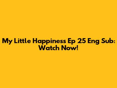 My Little Happiness Ep 25 Eng Sub: Watch Now!