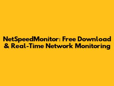 NetSpeedMonitor: Free Download & Real-Time Network Monitoring