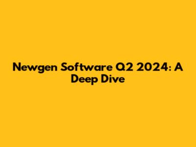 Newgen Software Q2 2024: A Deep Dive