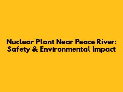 Nuclear Plant Near Peace River: Safety & Environmental Impact