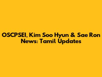 OSCPSEI, Kim Soo Hyun & Sae Ron News: Tamil Updates