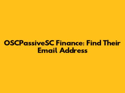 OSCPassiveSC Finance: Find Their Email Address