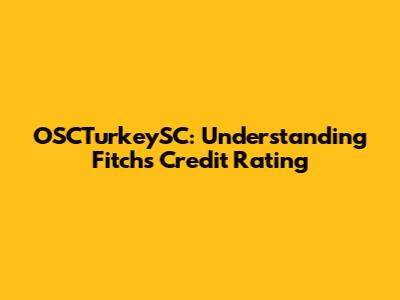 OSCTurkeySC: Understanding Fitch's Credit Rating