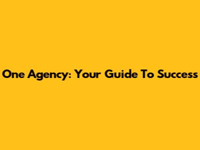 One Agency: Your Guide To Success