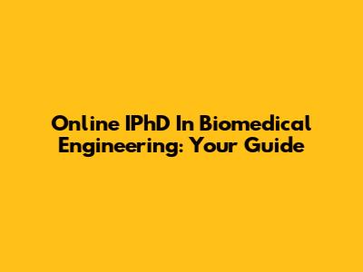 Online IPhD In Biomedical Engineering: Your Guide