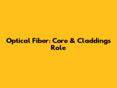 Optical Fiber: Core & Cladding's Role