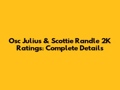 Osc Julius & Scottie Randle 2K Ratings: Complete Details