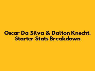 Oscar Da Silva & Dalton Knecht: Starter Stats Breakdown