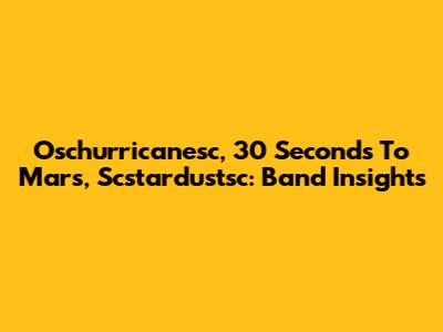 Oschurricanesc, 30 Seconds To Mars, Scstardustsc: Band Insights