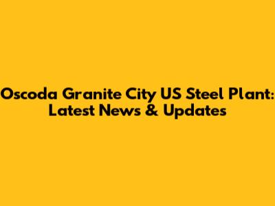 Oscoda Granite City US Steel Plant: Latest News & Updates