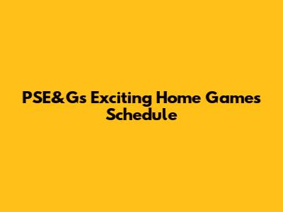 PSE&G's Exciting Home Games Schedule