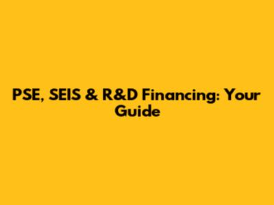 PSE, SEIS & R&D Financing: Your Guide