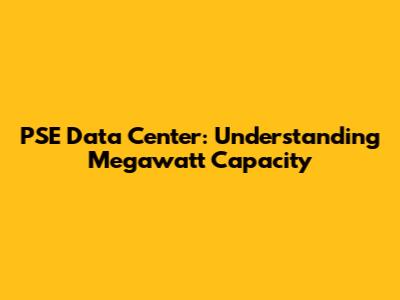 PSE Data Center: Understanding Megawatt Capacity