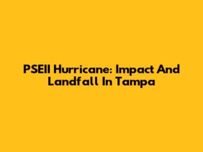 PSEII Hurricane: Impact And Landfall In Tampa