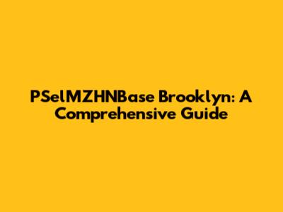 PSelMZHNBase Brooklyn: A Comprehensive Guide