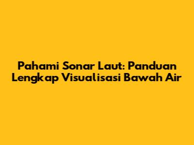 Pahami Sonar Laut: Panduan Lengkap Visualisasi Bawah Air