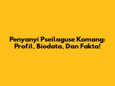 Penyanyi 'Pseilaguse Komang': Profil, Biodata, Dan Fakta!