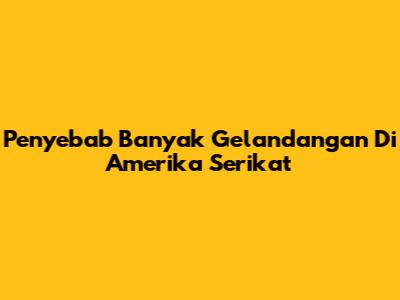 Penyebab Banyak Gelandangan Di Amerika Serikat