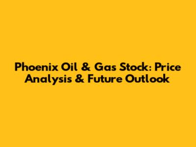 Phoenix Oil & Gas Stock: Price Analysis & Future Outlook