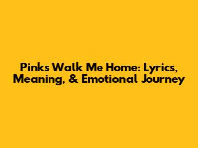 Pink's 'Walk Me Home': Lyrics, Meaning, & Emotional Journey