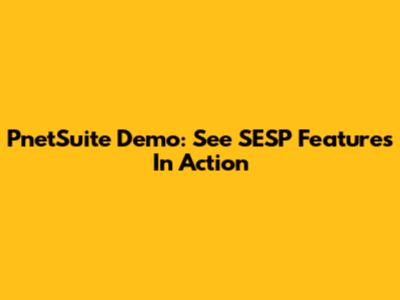 PnetSuite Demo: See SESP Features In Action