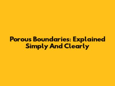 Porous Boundaries: Explained Simply And Clearly