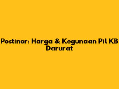 Postinor: Harga & Kegunaan Pil KB Darurat
