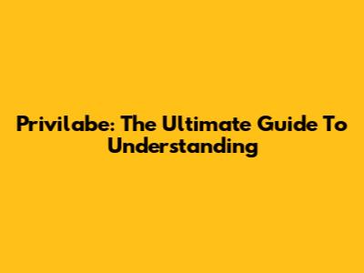 Privilabe: The Ultimate Guide To Understanding